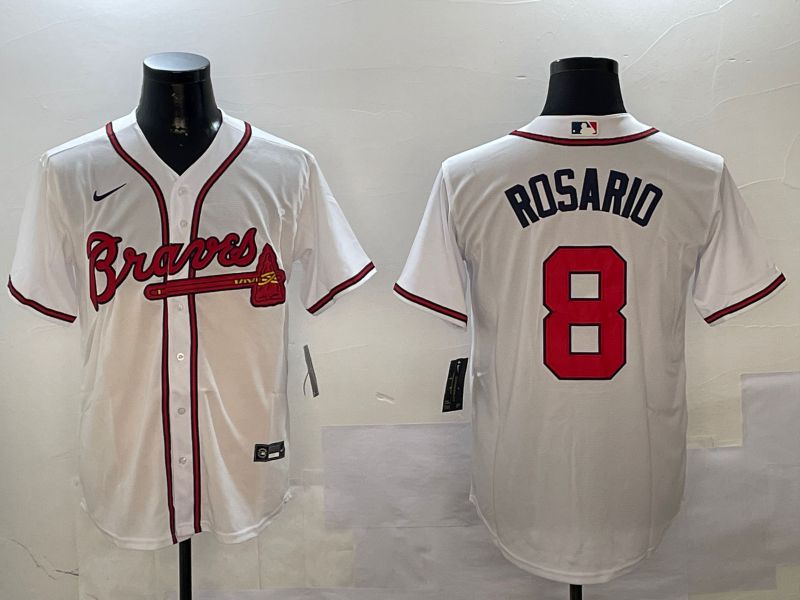 Men Atlanta Braves #8 Rosario White Game 2024 Nike MLB Jersey style 4